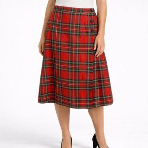 Vintage Ms. Poodle Women's Royal Stewart Red Tartan Plaid Skirt - Size 28" waist